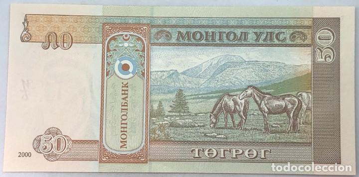 Billetes extranjeros: Billete 2000. 50 Tugrik. Mongolia. SC. Caballos. Sin Circular. - Foto 1