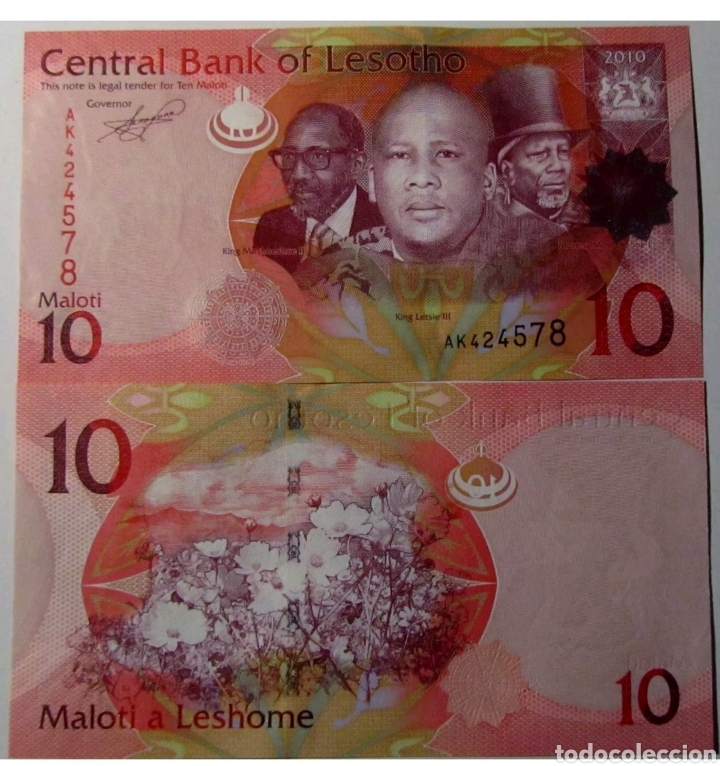 Billetes extranjeros: Billete lesotho original % sin circular - Foto 1