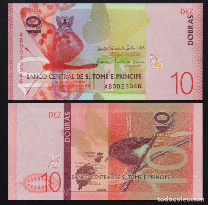 Billetes extranjeros: Billete SANTO TOME & PRINCIPE 10 Dobras 2020 (2021) SC