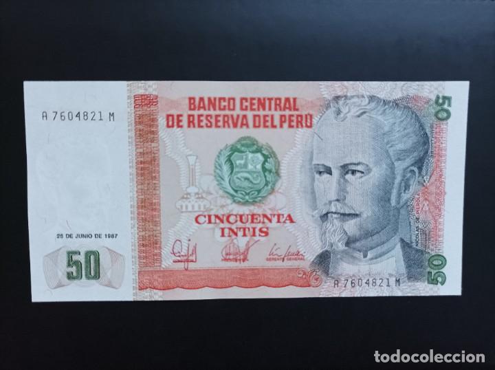 Billetes extranjeros: Billete de Peru de 50 Intis, a&ntilde;o 1987, Uncirculated - Foto 1