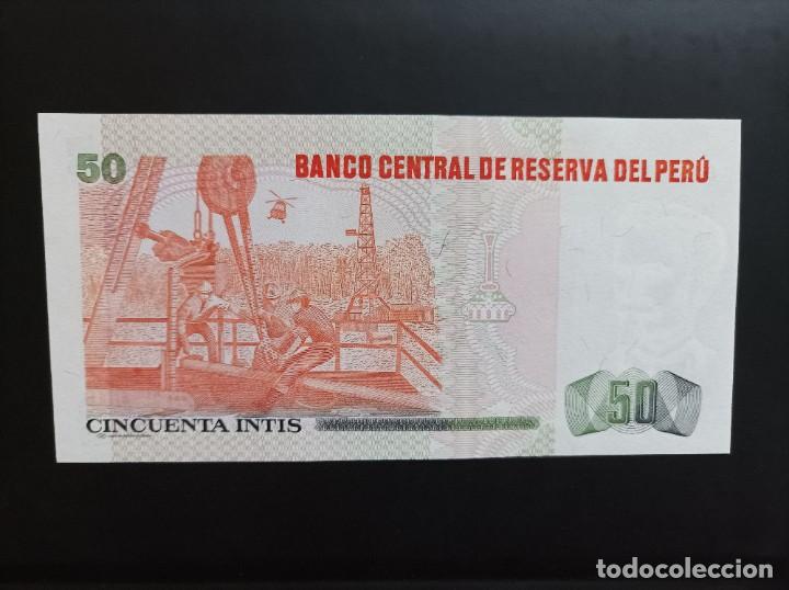 Billetes extranjeros: Billete de Peru de 50 Intis, a&ntilde;o 1987, Uncirculated - Foto 2