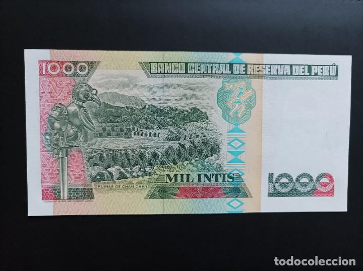 Billetes extranjeros: Billete de Peru de 1000 Intis, a&ntilde;o 1988, Uncirculated - Foto 2