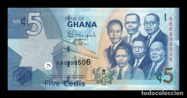 Billetes extranjeros: Ghana 5 Cedis 2015 Pick 38f SC UNC - Foto 1