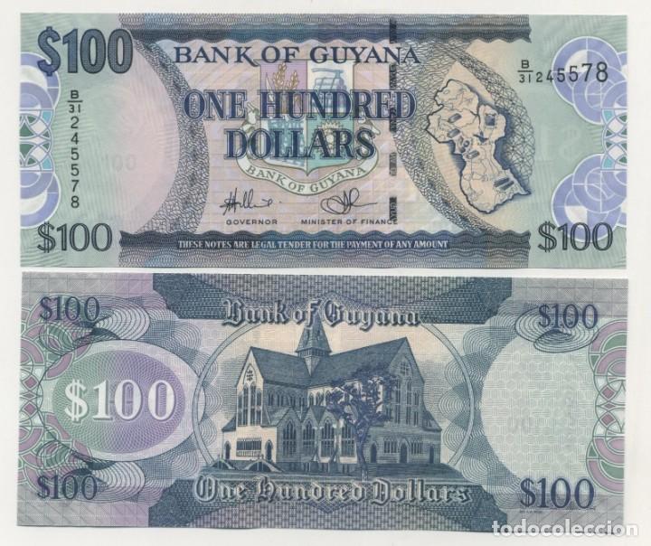 Billetes extranjeros: GUYANA 100 DOLLARS 2011 P 36b UNC - Foto 1