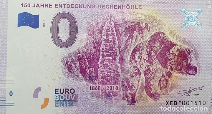 International Banknotes: BILLETE 0 Euro Souvenir 0 &euro; ALEMANIA: XEBF 2018-1 ISERLOHN - 150 JAHRE ENTDECKUNG DECHENH&Ouml;HLE