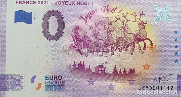 Billetes extranjeros: BILLETE 0 Euro Souvenir 0 &euro; FRANCIA: UEMD 2021-2 FRANCE 2021 - JOYEUX NO&Euml;L !