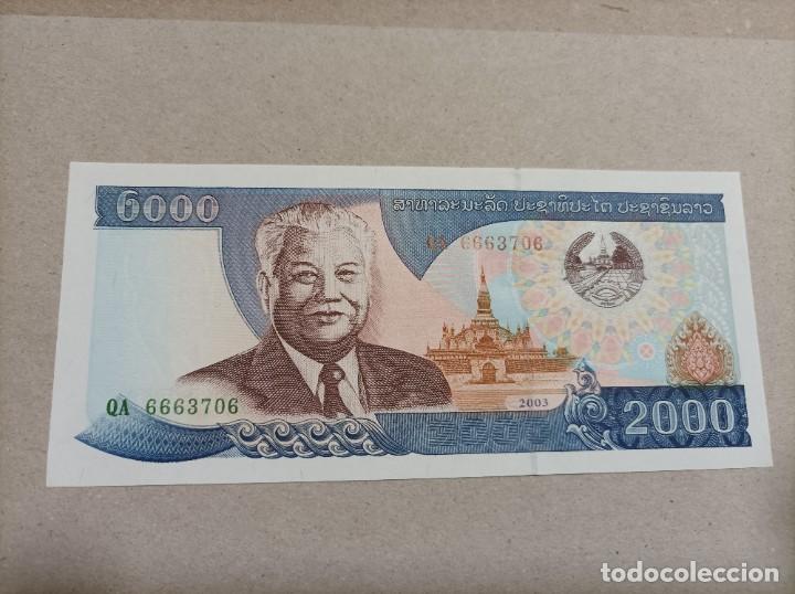 Billetes extranjeros: Billete de Laos de 2000 Kip a&ntilde;o 2003, Uncirculated - Foto 1