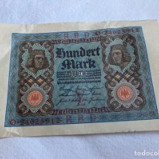 Billetes extranjeros: BILLETE (PLANCHA) 100 MARCOS ALEMANES 1920