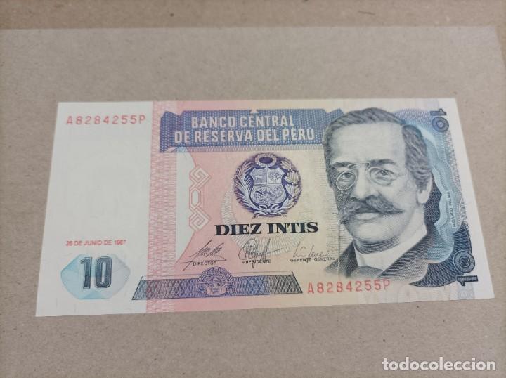Billetes extranjeros: Billete de 10 Intis de Per&uacute; 1989, UNCIRCULATED - Foto 1