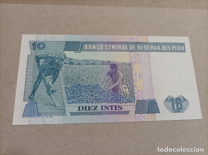 Billetes extranjeros: Billete de 10 Intis de Per&uacute; 1989, UNCIRCULATED - Foto 2