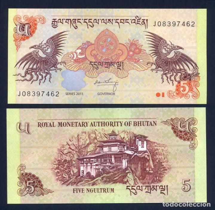 Billetes extranjeros: BHUTAN 5 NGULTRUM 2011 Pick 28b UNC - Foto 1