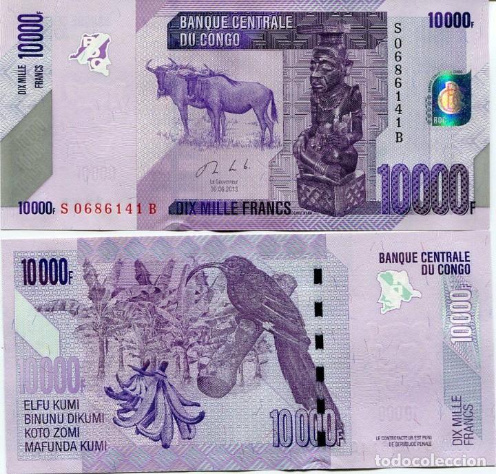 Billetes extranjeros: CONGO 10000 FRANCS 2013 Pick 103b UNC - Foto 1