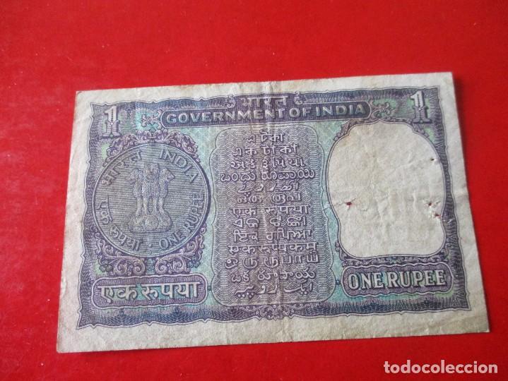 Billetes extranjeros: India. billete de 1 rupia - Foto 2