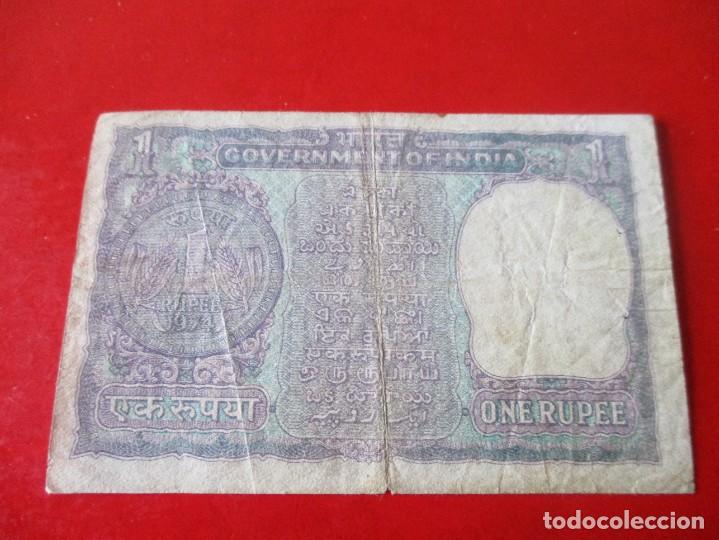 Billetes extranjeros: India. billete de 1 rupia - Foto 2