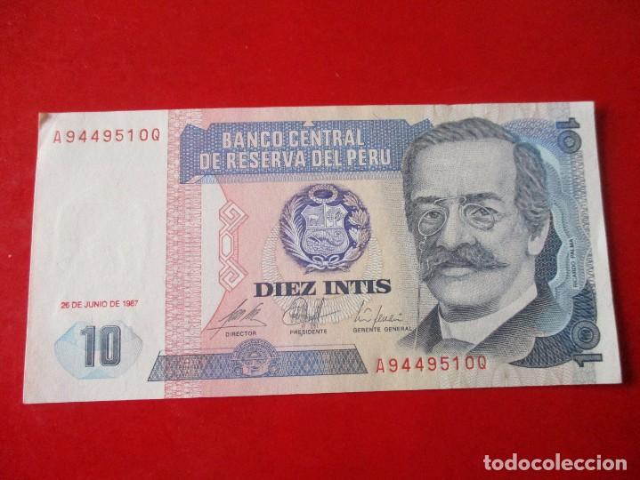 Billetes extranjeros: Peru. billete de 10 intis 1987 sin circular - Foto 1