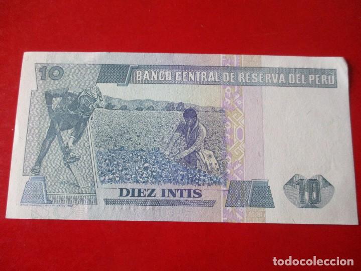 Billetes extranjeros: Peru. billete de 10 intis 1987 sin circular - Foto 2
