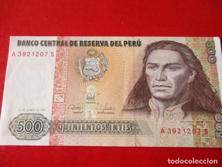 Billetes extranjeros: Peru. billete de 500 intis 1987 sin circular - Foto 1