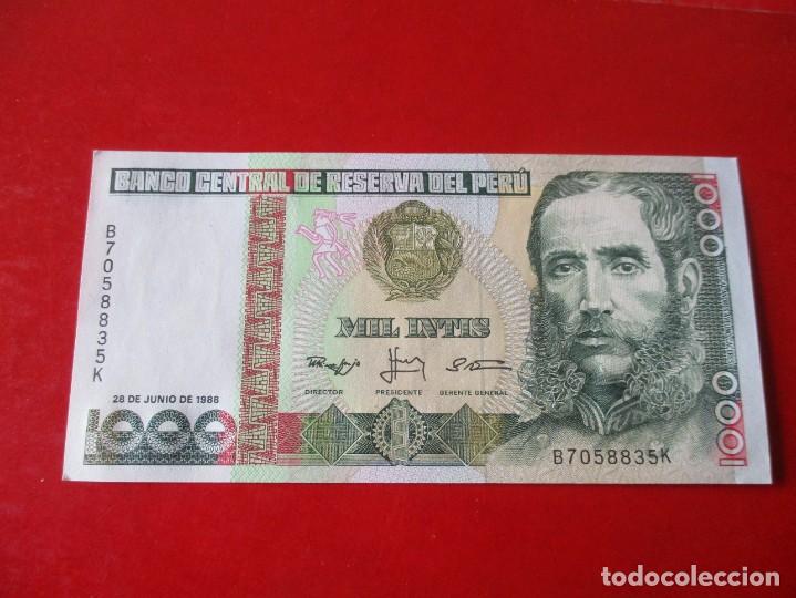 Billetes extranjeros: Peru. billete de 1000 intis 1988 sin circular - Foto 1