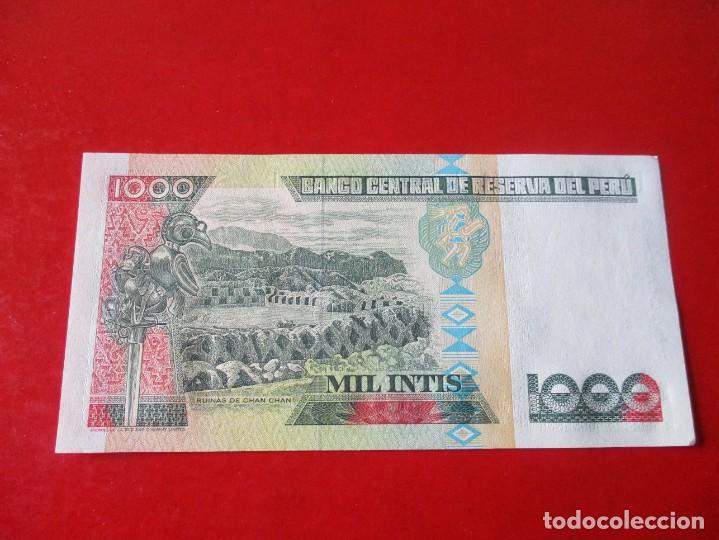 Billetes extranjeros: Peru. billete de 1000 intis 1988 sin circular - Foto 2