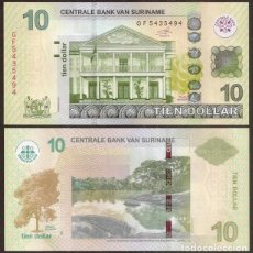 Billetes extranjeros: SURINAM (SURINAME). 10 DOLLARES 2019. PICK 163. S/C.