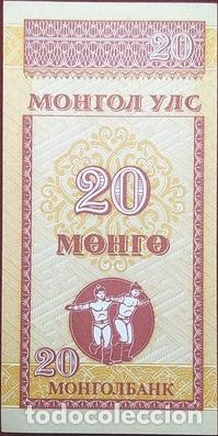 Billetes extranjeros: billete 20 mongo mongolia 1993 sin circular unc - Foto 1