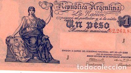 Billetes extranjeros: argentina 1 peso progreso bottero 1829 - Foto 1