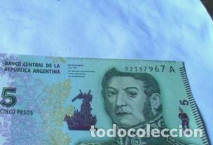 Billetes extranjeros: billete argentina 5 sin circular - Foto 1