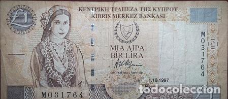 Billetes extranjeros: billete 1 pound chipre 1997 pick 57 a - Foto 1