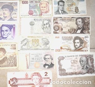 Billetes extranjeros: lote de 12 billetes de europa y canada - Foto 1