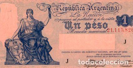 Billetes extranjeros: argentina 1 peso progreso bottero 1827 - Foto 1