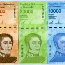 Billetes extranjeros: VENEZUELA 10000 20000 50000 BOLIVARES SOBERANO 2019 P-NEW UNC SET OF 3 BILLETES