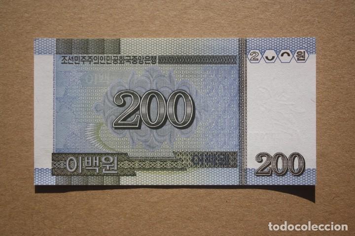 Billetes extranjeros: COREA DEL NORTE - 200 WON 2005 SC - Foto 2