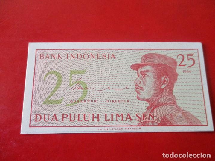 Billetes extranjeros: Indonesia. billete de 25 sen 1964 - Foto 1