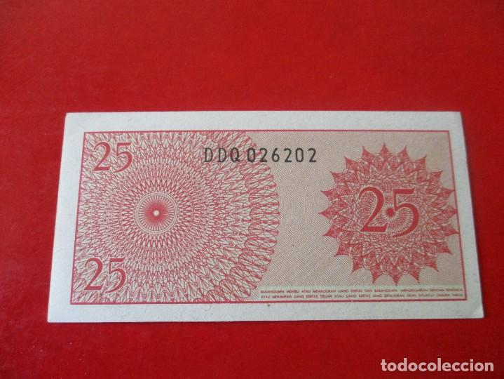 Billetes extranjeros: Indonesia. billete de 25 sen 1964 - Foto 2