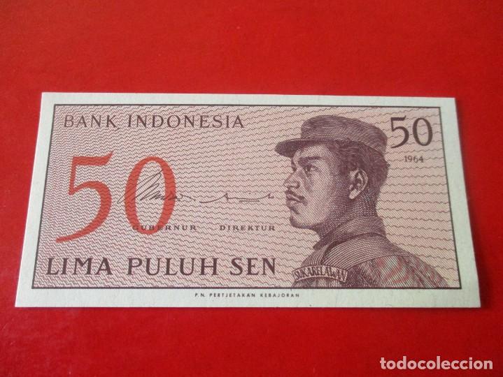 Billetes extranjeros: Indonesia. billete de 50 sen 1964 - Foto 1