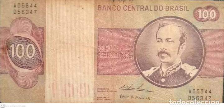 Billetes extranjeros: Billete de Brasil 100 cruzeiros - Foto 1