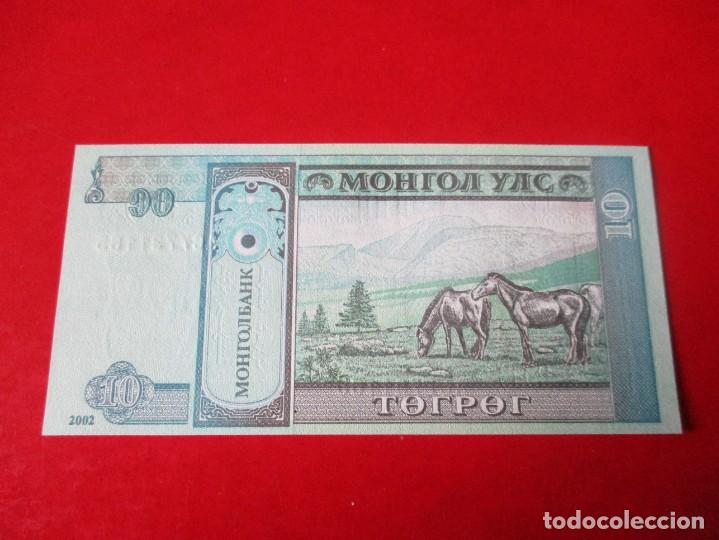 Billetes extranjeros: Mongolia billete de 10 tugrik 2002 sin circular - Foto 2