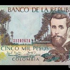 Billets internationaux: COLOMBIA 5000 PESOS 2001 PICK 452B SC UNC. Lote 347864753