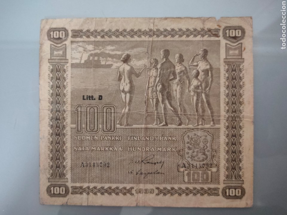 antiguo billete 100 markaa 1939 finlandia suome - Buy Old international  banknotes and bills on todocoleccion