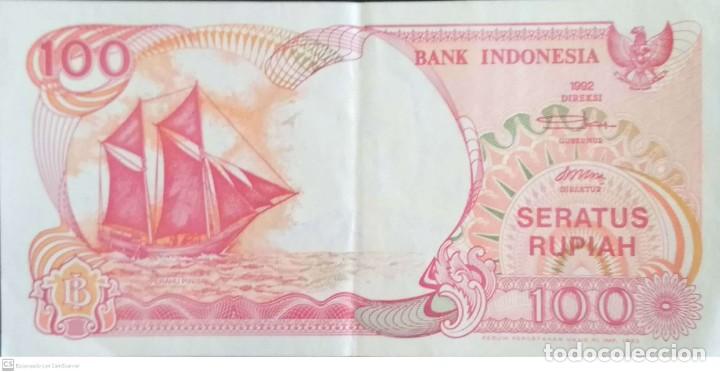 Billetes extranjeros: Billete de Indonesia de 100 Rupiah, a&ntilde;o 1992 - Foto 2