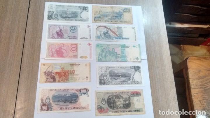 Billetes extranjeros: BILLETES DE ARGENTINA - LOTE DE 10 - Foto 2