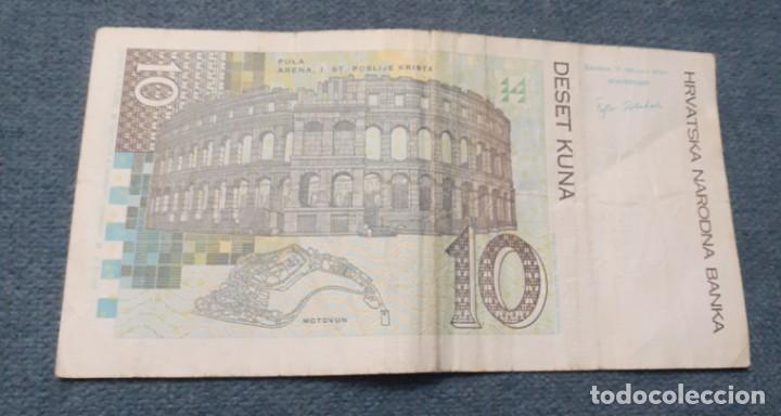Billetes extranjeros: Billete de Croacia de 10 Kunas - Foto 2