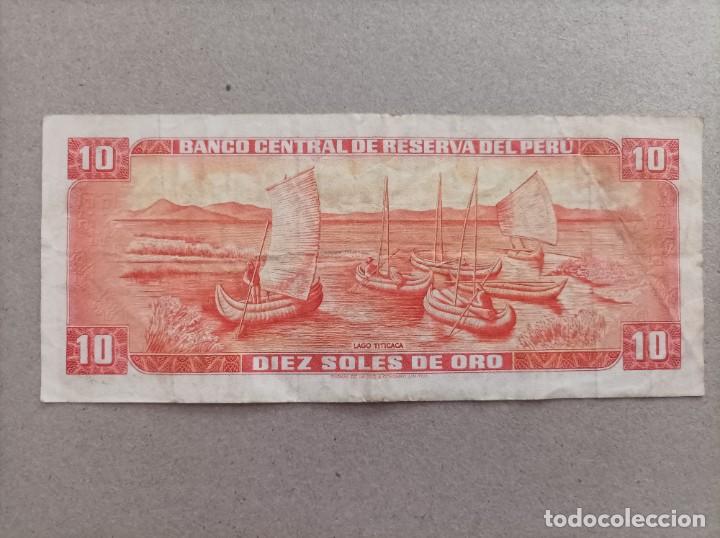 Billetes extranjeros: Billete de 10 soles de oro de Per&uacute; 1976 - Foto 1