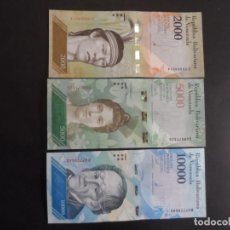 Billetes extranjeros: 10000-5000-2000 BOLIVARES DE LA REPUBLICA BOLIVARIANA DE VENEZUELA. ESTADO DE PLANCHA