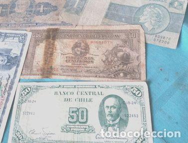 Billetes extranjeros: cinco billetes de brasil chile y uruguay - Foto 1