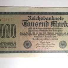 Billetes extranjeros: BILLETE. ALEMANIA. REICHSBANKNOTE. TAUSEND 1000 MARK. 1923. SERIE AC195417. CR. Lote 327573583