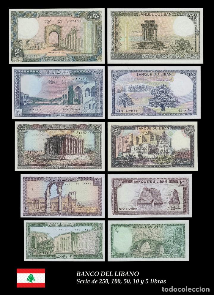 Billetes extranjeros: SERIE DE BILLETES BANCO DE L&Iacute;BANO *** S&Uacute;PER LUJO *** - Foto 1