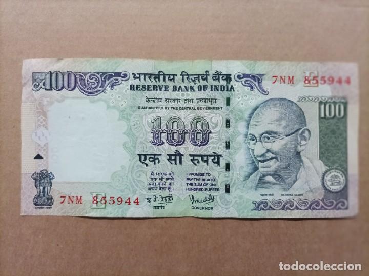 Billetes extranjeros: Billete de India de 100 rupias de Ghandi - Foto 1