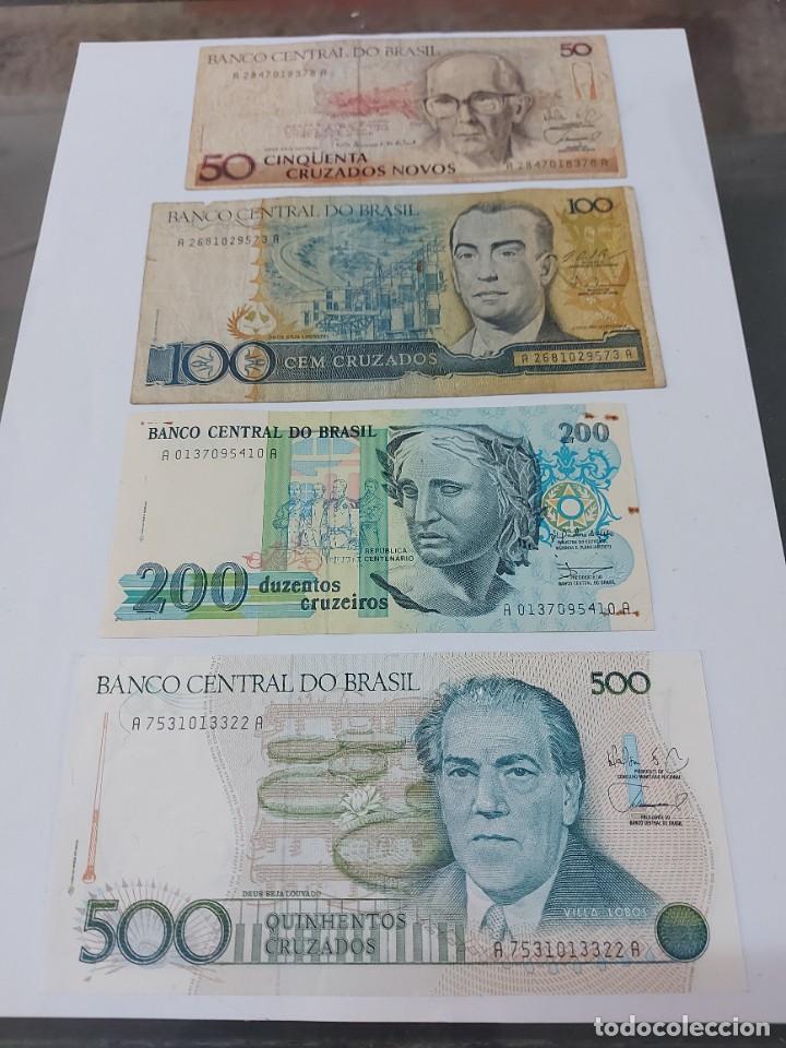 Billetes extranjeros: 4 billetes de Brasil - Foto 1