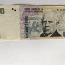 Billetes extranjeros: BILLETE. ARGENTINA. CINCUENTA 50 PESOS. DOMINGO FAUSTINO SARMIENTO. SUFIJO B. BC